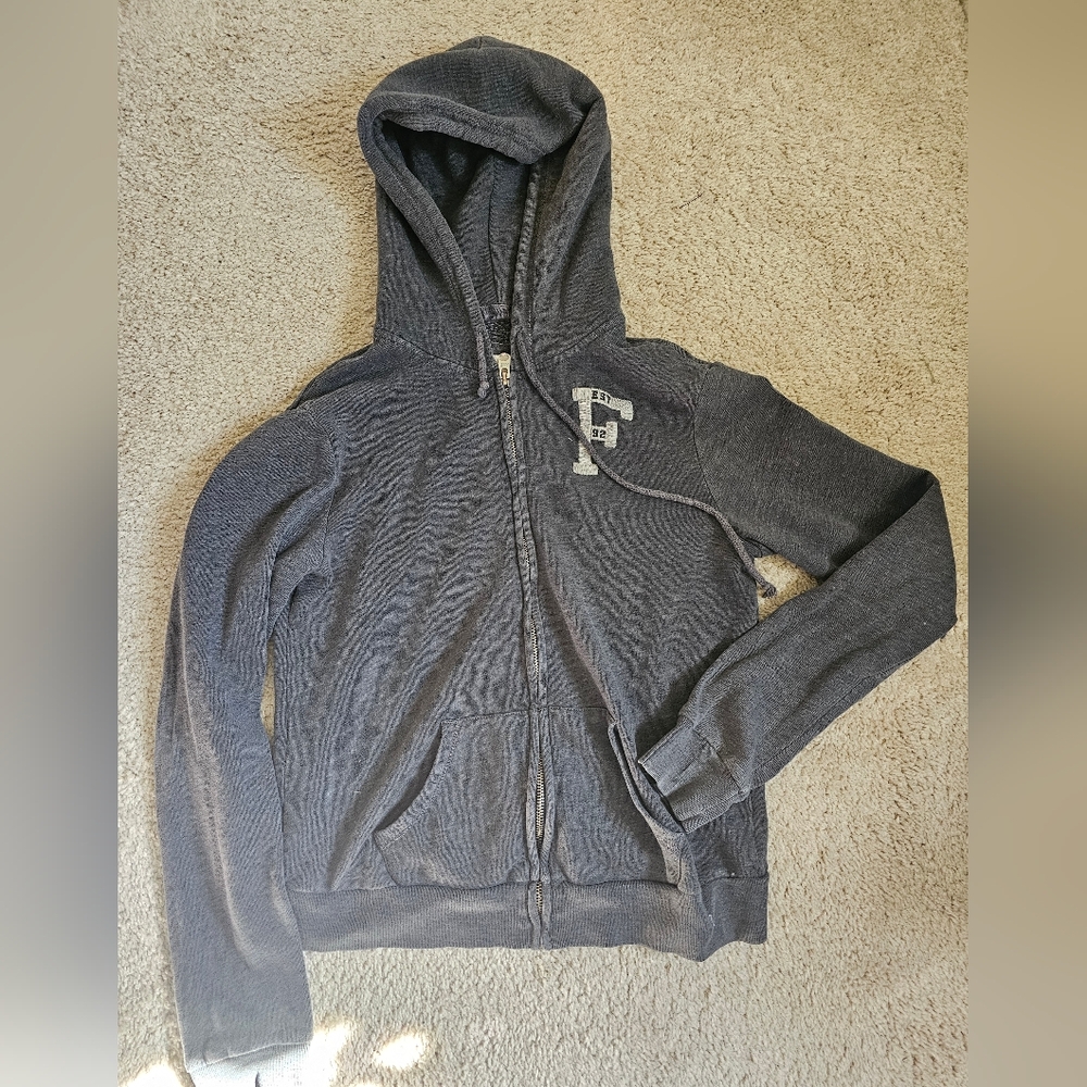 Abercrombie Hooded Zip Up Sweatshirt, Vintage, Small